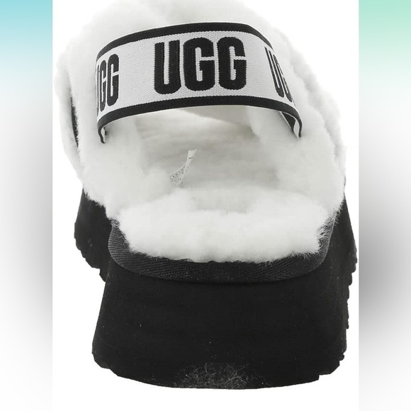 Ugg white and black disco cross slides sandals - Picture 4 of 14